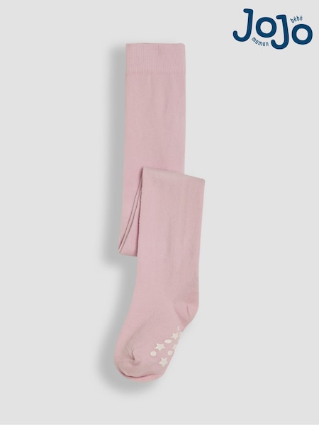 JoJo Maman Bébé Pale Pink Cotton Rich Plain Tights (82V799) | £9.50