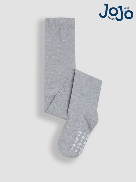 JoJo Maman Bébé Marl Grey Cotton Rich Plain Tights (82Y802) | £9.50