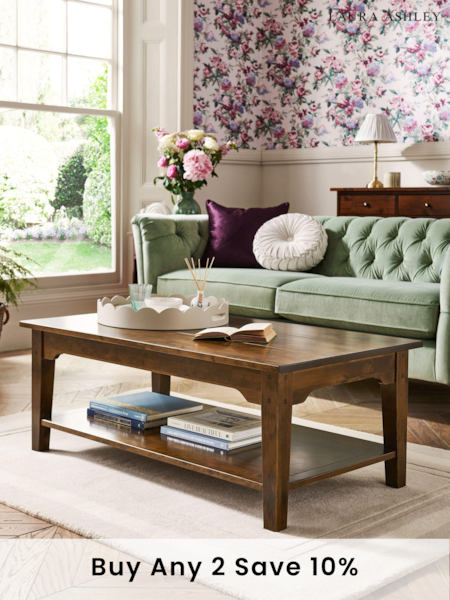 Laura Ashley Dark Chestnut Garrat Rectangular Coffee Table (830049) | £525
