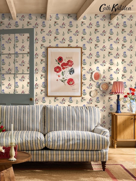 Cath Kidston Flutter Bunches 10m Wallpaper