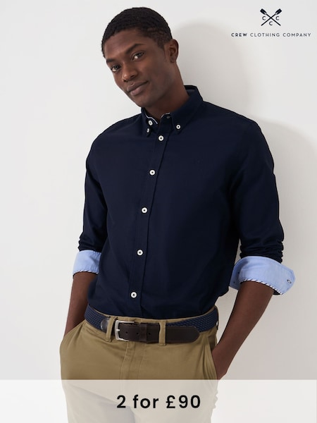Crew Clothing Blue Slim Fit 100% Cotton Oxford Shirt (831314) | £55