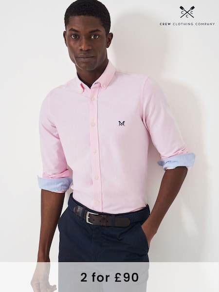 Crew Clothing Pink Slim Fit 100% Cotton Oxford Shirt (831333) | £55