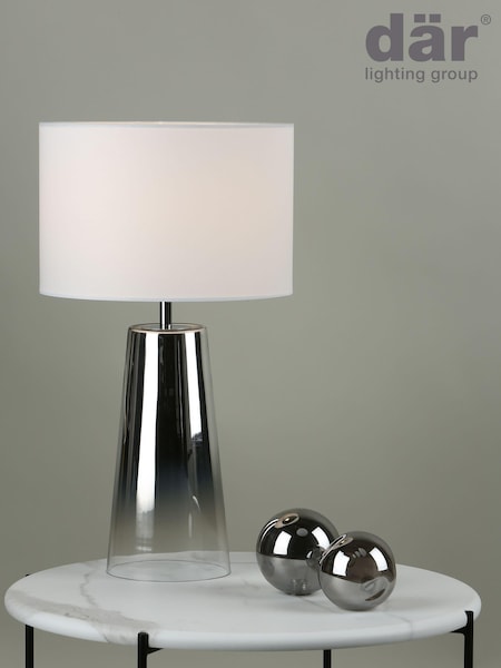 Dar Lighting Silver Smokey Table Lamp (831547) | £65