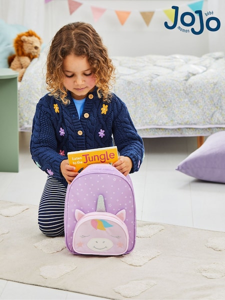 JoJo Maman Bébé Purple Unicorn Character Backpack (832568) | £22