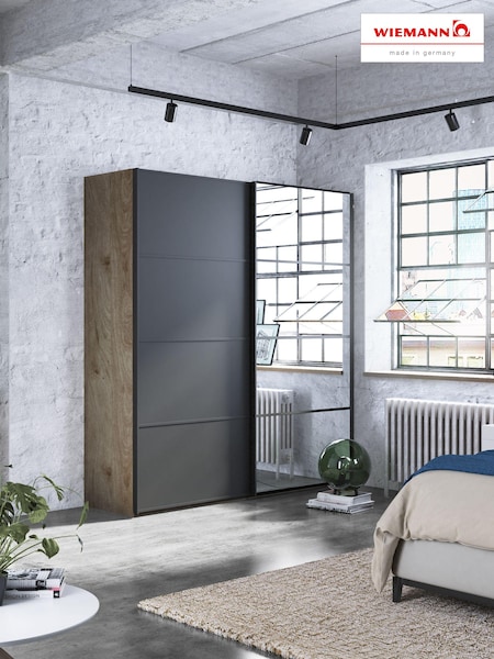Wiemann Oak Jenson Matt and Mirror Sliding Semi Fitted 2m Sliding Wardrobe (833156) | £1,255