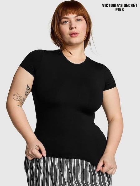 Victoria's Secret PINK Pure Black Soft Stretch T-Shirt (833201) | £25