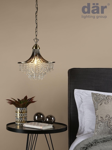 Dar Lighting Brass Suri Ceiling Light Pendant (834941) | £89