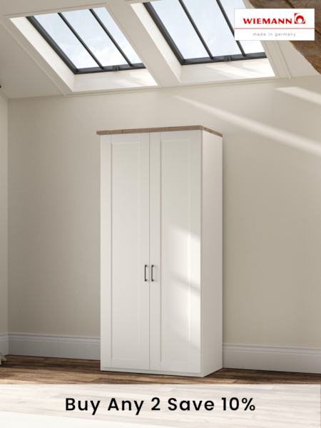 Wiemann White Truro Double Wood Semi Fitted Wardrobe (835617) | £810