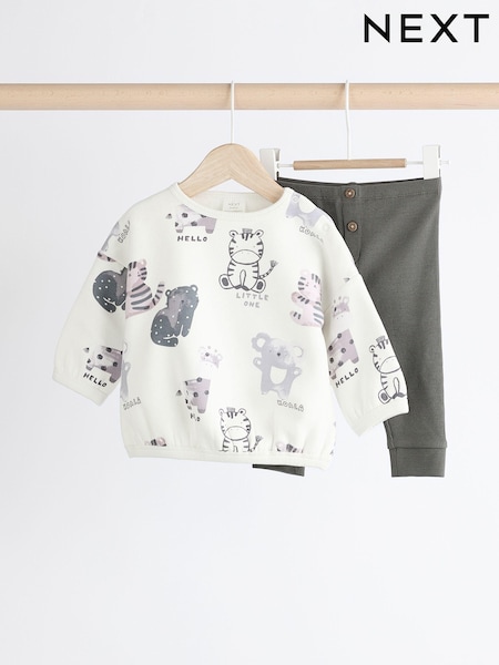 Black & White Animal Baby Top and Leggings Set (0mths-2yrs) (835873) | £12 - £14