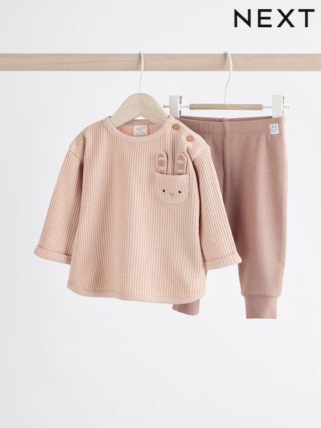 Neutral Bunny Baby 100% Cotton Top And Leggings Set (0mths-2yrs) (835932) | £13 - £15