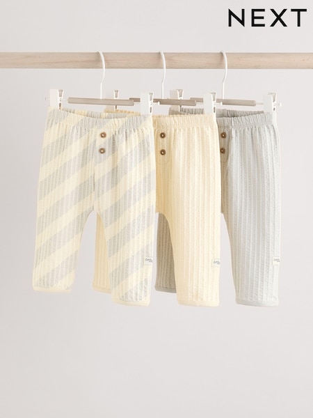 Grey/Cream 100% Cotton Baby Leggings 3 Pack (0mths-2yrs) (836057) | £13 - £15