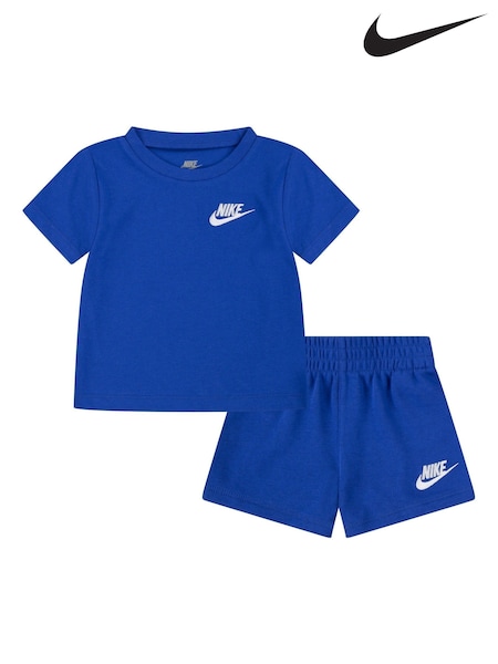Nike Blue Infant Small Logo Top and Shorts Set (837195) | £25