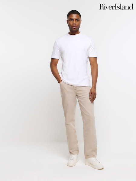 River Island Grey Straight Fit Jeans (837715) | £45