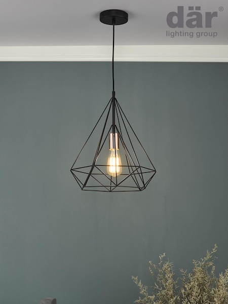 Dar Lighting Black Sword Ceiling Light Pendant (838062) | £69