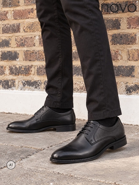 Black - Regular Novo Niall Derby Lace Up Smart Shoes