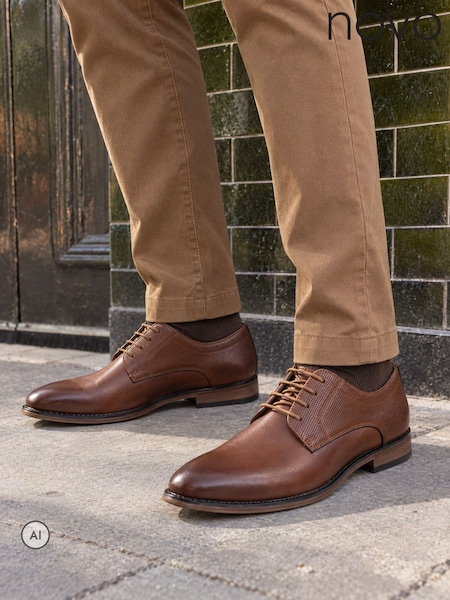 Brown - Regular Novo Niall Derby Lace Up Smart Shoes