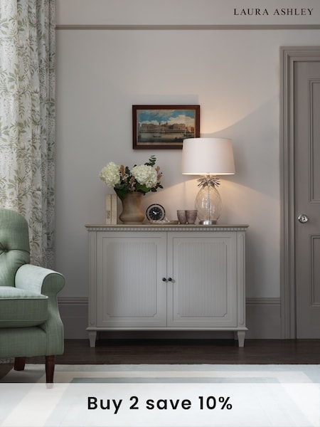 Laura Ashley Pale French Grey Hanover 2 Door Sideboard (838761) | £845