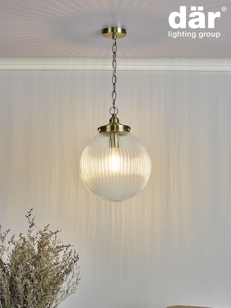 Dar Lighting Brass Tamara Ceiling Light Pendant (838847) | £69