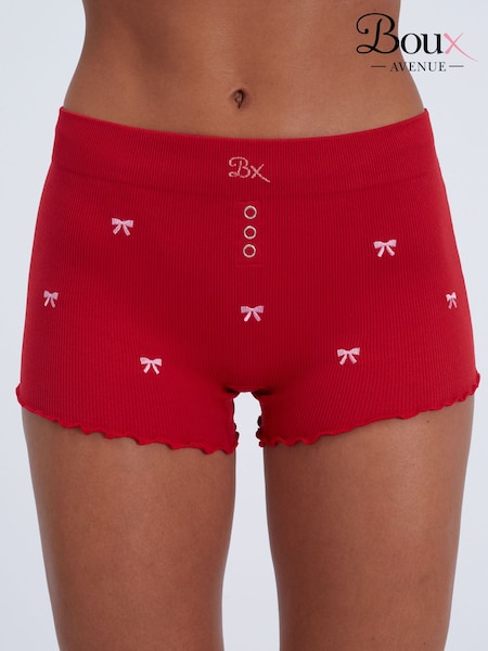 Red - Boux Avenue Bow Embroidered Seamfree Shorts