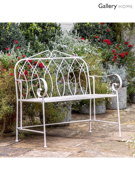 Gallery Home White Rhode Outdoor Bench (839743) | £158