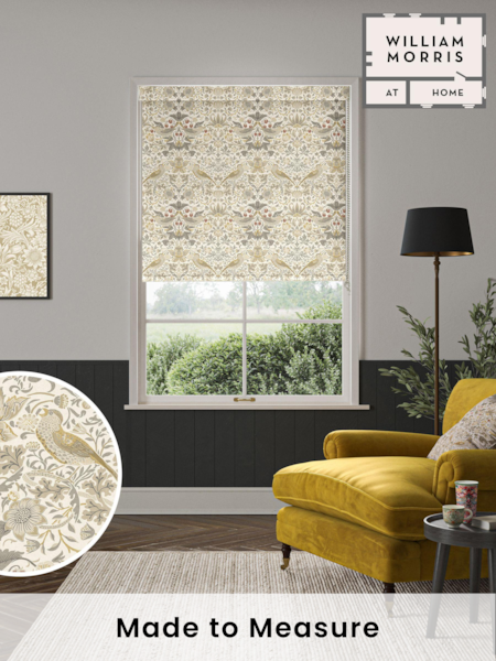 William Morris At Home Cream Strawberry Thief Made to Measure Roller Blind (839798) | £61