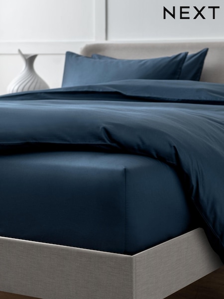 Navy Collection Luxe 400 Thread Count 100% Egyptian Deep Fitted Cotton Sateen Sheet (839916) | £25 - £40