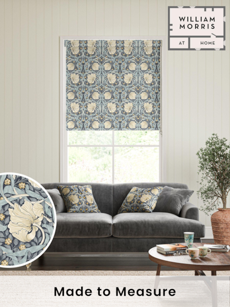 William Morris At Home Indigo Blue Pimpernel Made To Measure Roller Blind (839980) | £61
