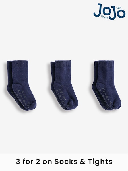 JoJo Maman Bébé Navy Blue 3-Pack Extra Thick Socks (83N450) | £10.50