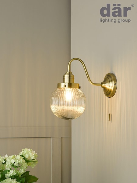 Dar Lighting Brass Tamara Wall Light (840680) | £35