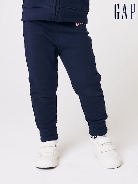 Gap Navy Blue Logo Pull On Fleece-Lined Joggers (Newborn-5yrs) (841049) | £15