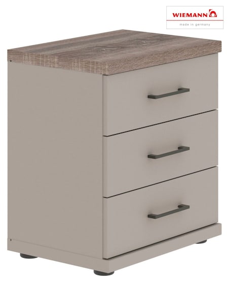 Wiemann Pebble Grey Truro 3 Drawer Bedside (841262) | £255