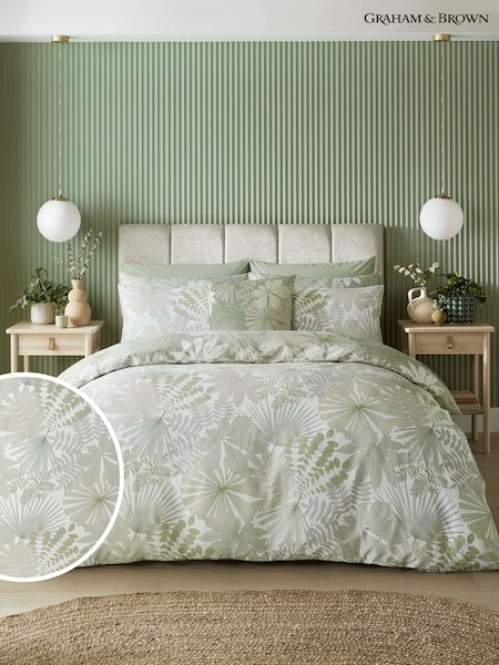 Graham & Brown Green Bohemia 100% Cotton Duvet Cover and Pillowcase Set (842396) | £90 - £110