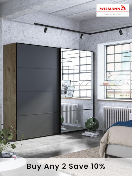 Wiemann Oak Jenson Matt and Mirror Sliding Semi Fitted 2.5m Sliding Wardrobe (842479) | £1,460