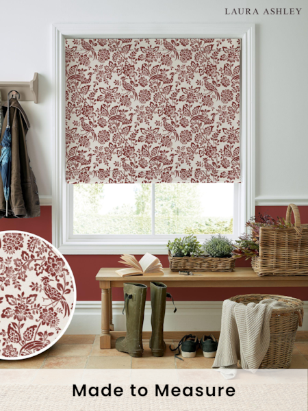 Laura Ashley Red Adain Palace Made to Measure 100% Cotton Roman Blinds (842603) | £79