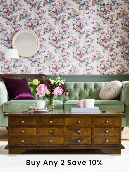 Laura Ashley Dark Chestnut Garrat 12 Drawer Coffee Table (843995) | £775