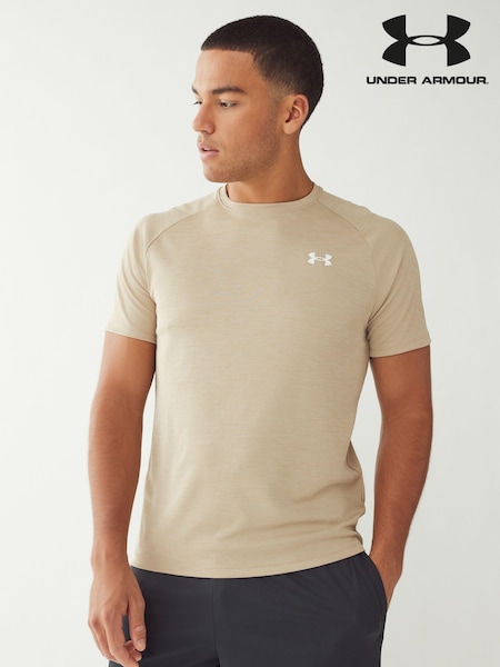 Under Armour Beige Grey Tech Textured T-Shirt (847219) | £30