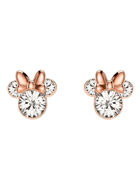 Disney Minnie Mouse Rose gold Silver Plated brass Crystal Earring Studs (847722) | £20
