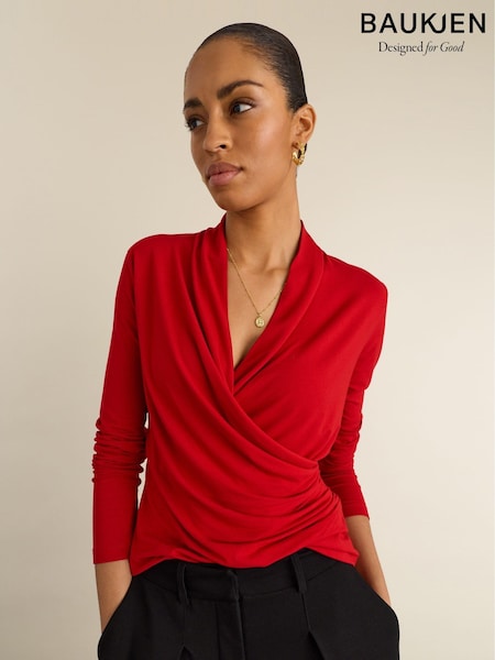 Red - Baukjen Gylda Fixed Wrap Top