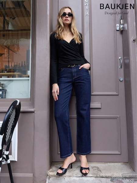 Blue - Baukjen Kim Straight Leg Mid Rise Jeans