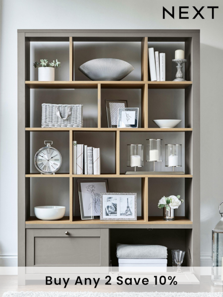 Dove Grey Malvern Oak Effect Display Shelf (851741) | £625