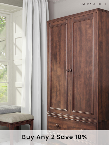 Laura Ashley Dark Broughton Double 1 Drawer Wardrobe (852113) | £1,565