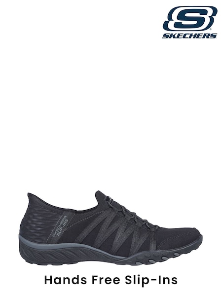 Skechers Black Dark Black Breathe Easy Roll Slip In With Me Wide Fit Trainers (852534) | £74