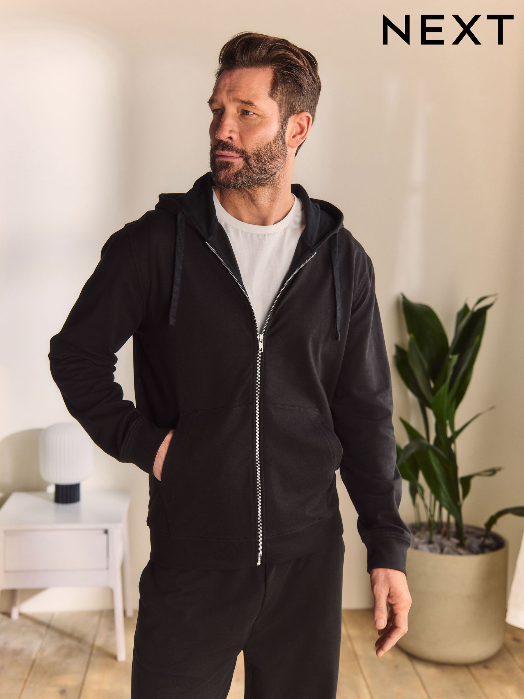 Men s Zip Through Hoodies Zip Up Hoodies Next UK