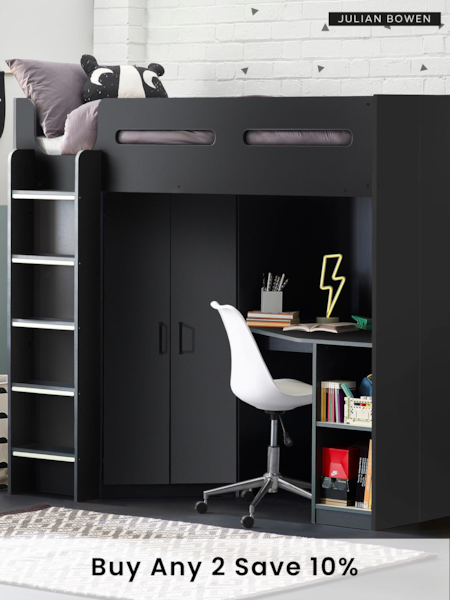 Julian Bowen Anthracite Hercules High Sleeper Storage Bed (853188) | £780