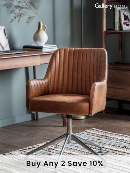 Gallery Home Brown Curie Swivel Chair (853739) | £555