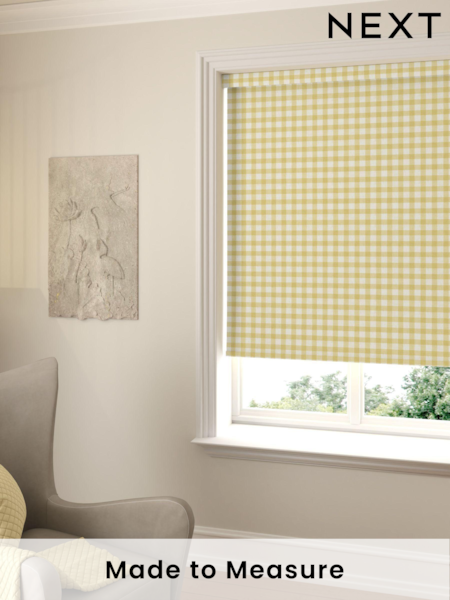 Sunshine Yellow Gingham Made To Measure Roller Blind (853866) | £57