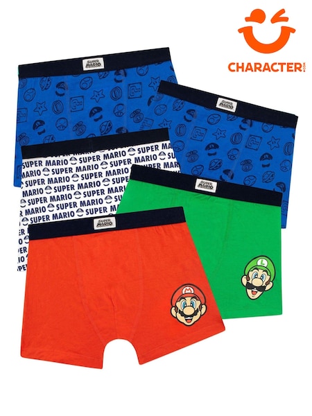 Character Multi Kids Super Mario 100% Cotton Underwear Multipack 5 Pack (855051) | £19