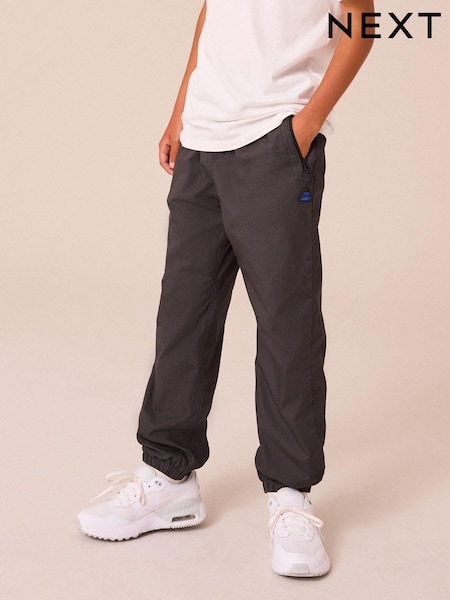 Charcoal Grey Lined Zip Pocket Pull-On 100% Cotton Trousers (3-16yrs) (855824) | £18 - £23
