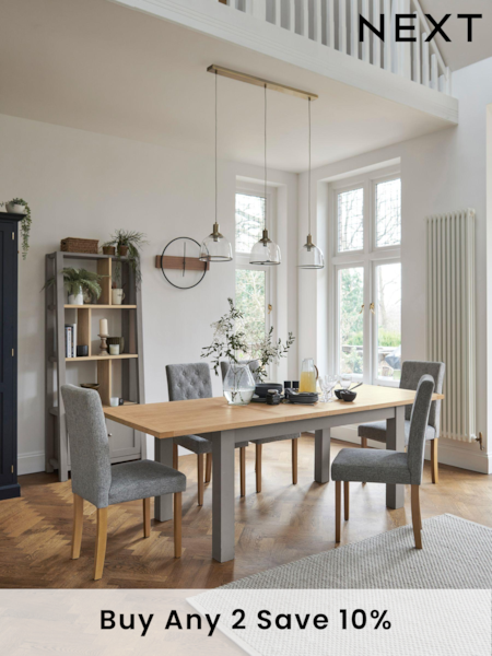 Dove Grey Malvern Oak Effect Dining Table (855882) | £550