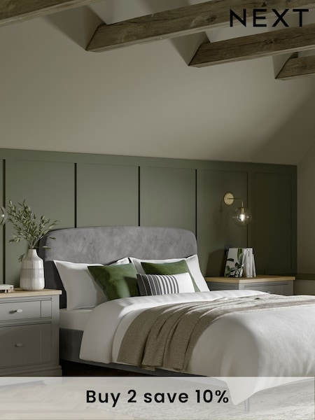 Grey Steel Opulent Velvet Matson Upholstered Bed Frame (856711) | £275 - £525